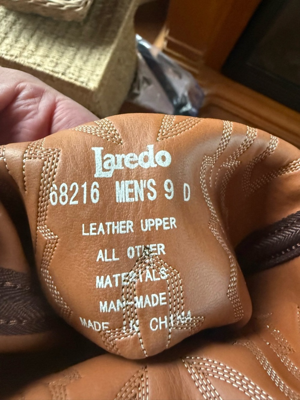 Laredo Tan Leather Cowboy Boots - Picture 7 of 7